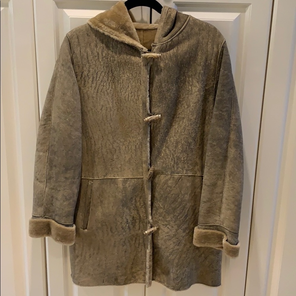 Blue Duck Genuine Shearling Fur Coat 100% Sheepskin